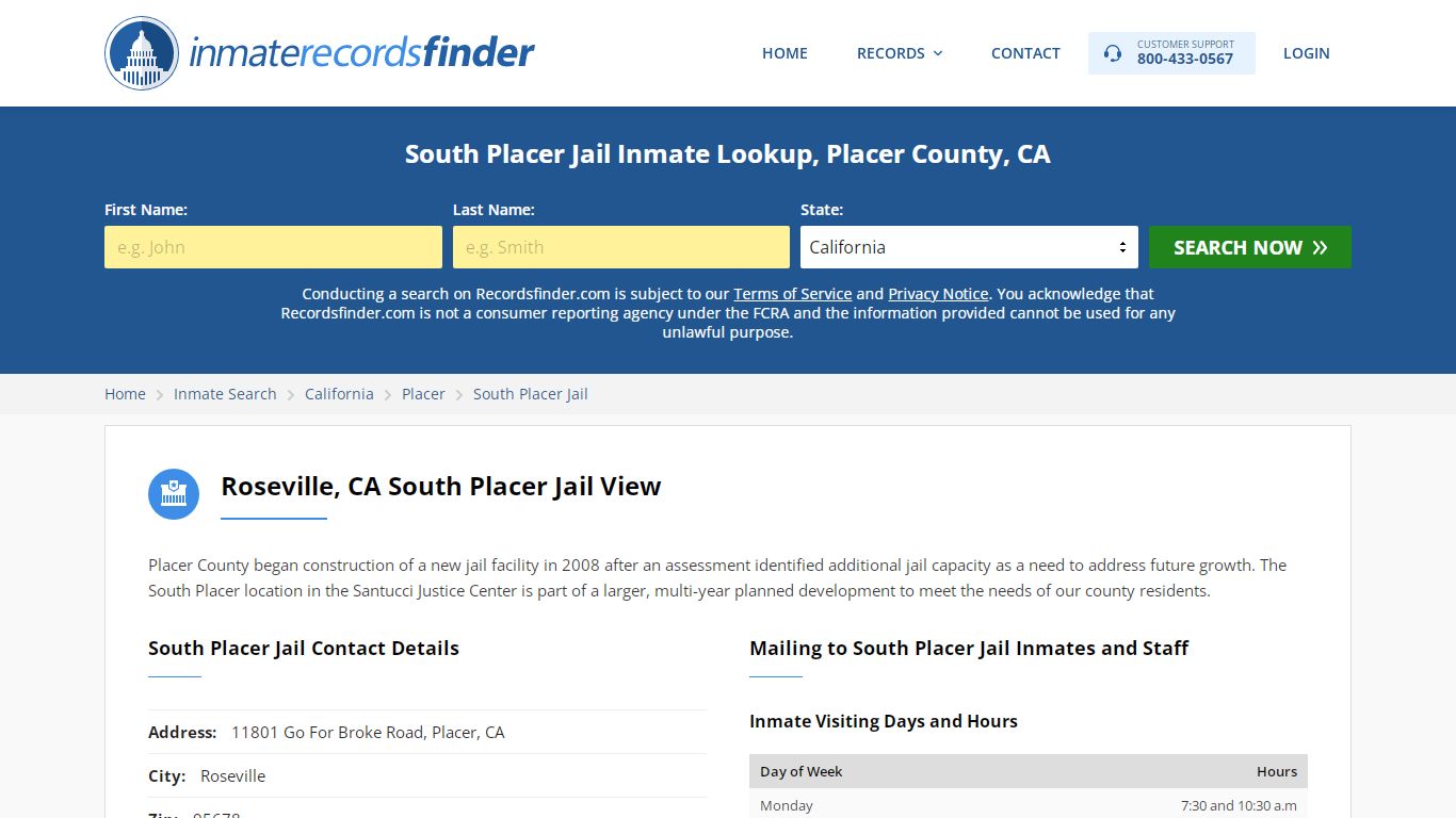 South Placer Jail Roster & Inmate Search, Placer County ...